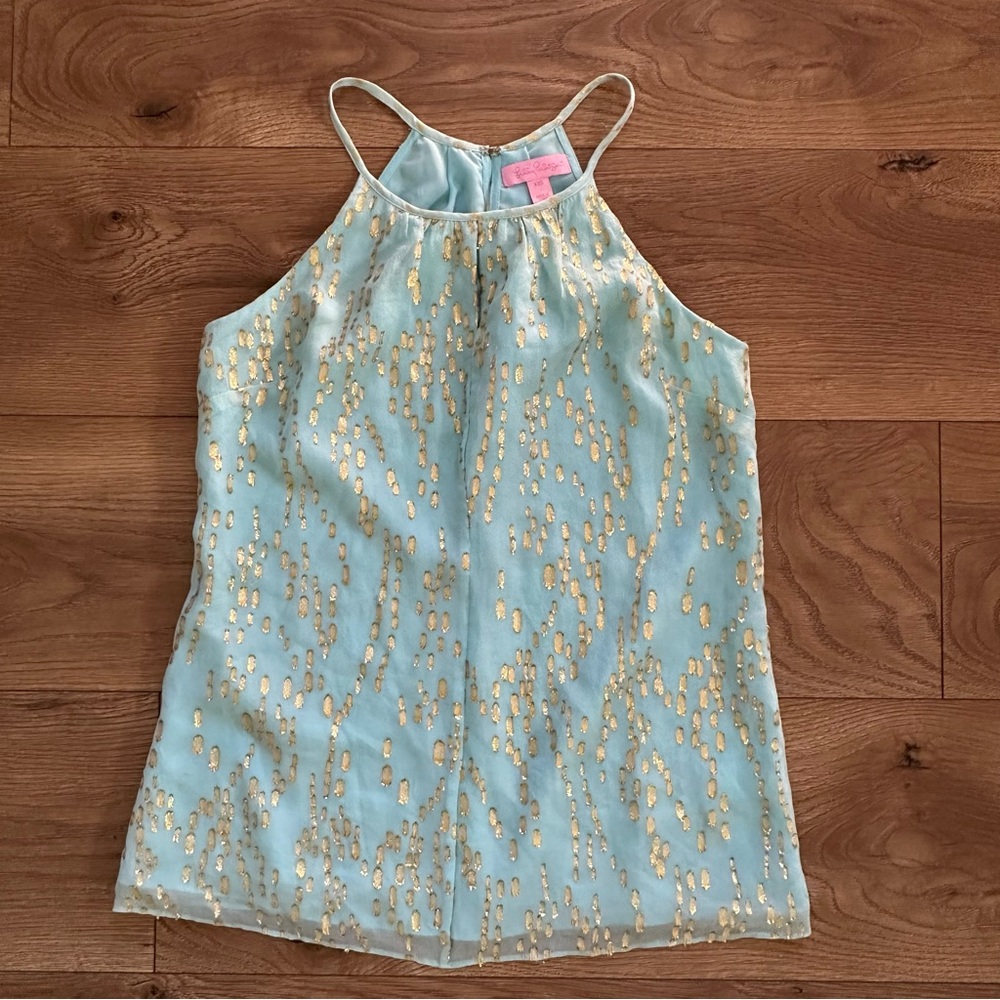 Lilly Pulitzer Del Mar Silk Halter‎ Top XXS